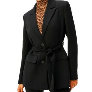 Good American Black Trench Blazer Jacket
